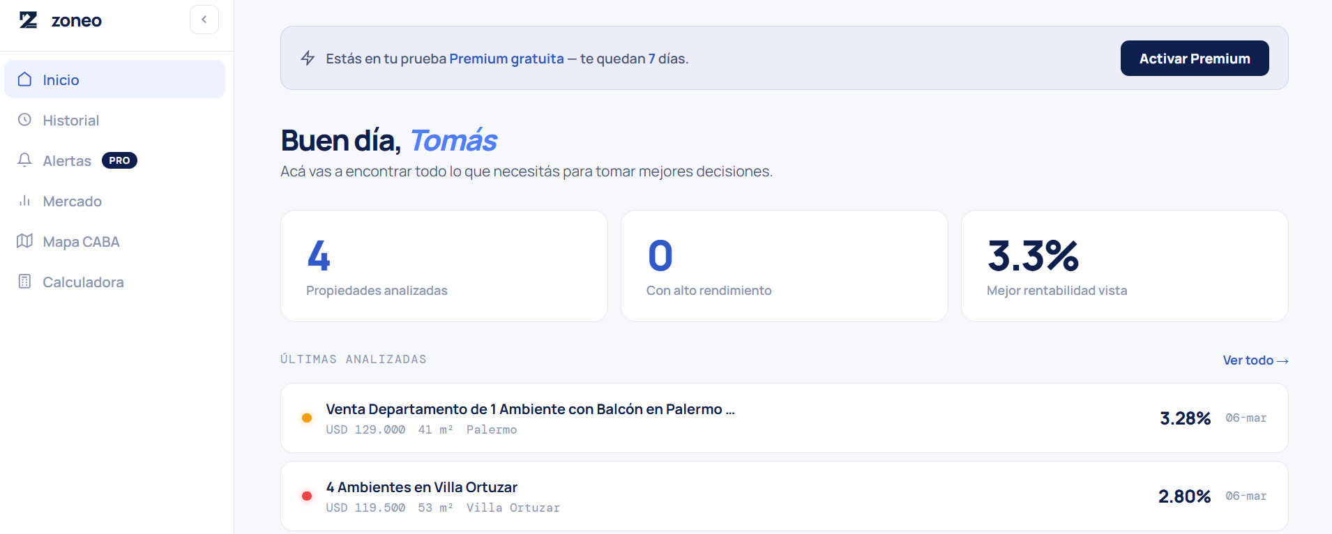 Zoneo Dashboard